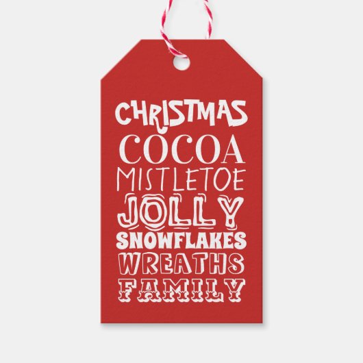 kerstseizoen Typografie CadeauLabels (Voorkant)