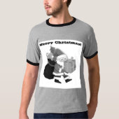 Kerstseizoen Viering Wensen Gedrukte Ringer T-shirt (Voorkant)