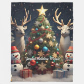 "Kerstseizoen Vreugde" Fleece Deken (Voorkant)