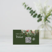 Kerstseizoen Weddenschap QR-code website Informatiekaartje (Staand voorkant)