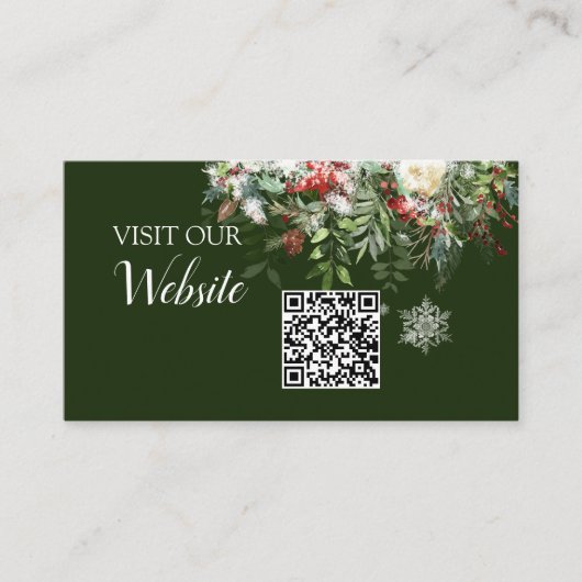 Kerstseizoen Weddenschap QR-code website Informatiekaartje (Voorkant)