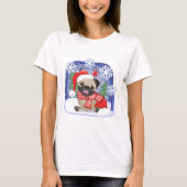 Kerstseizoen Winter Pug T-shirt (Voorkant)