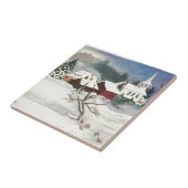 Kerstseizoen wintersneeuwkapel tegeltje (Zijkant)