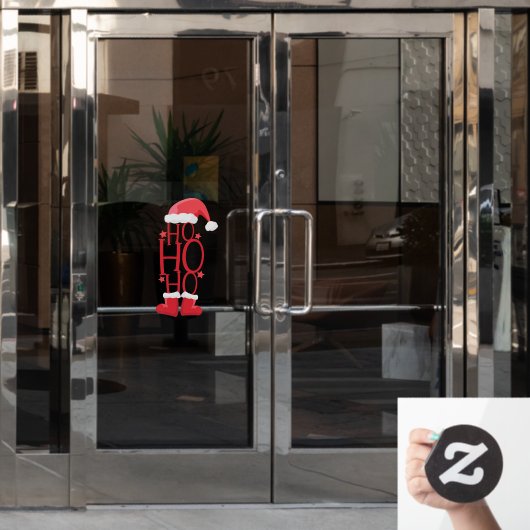 Kerstseizoen Word Art Ho Ho Ho Raamsticker (Kantoordeur)