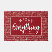 Kerstseizoen Zinnen MERRY EVERYTHING Rood Deurmat (Voorkant)