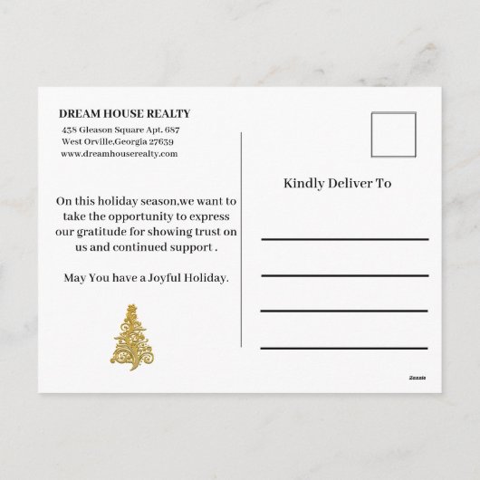 kerstseizoenen — Echte grond Feestdagenkaart (Achterkant)