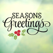 Kerstseizoenen Greetings Holly Business Raamsticker (Vel 3)