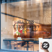 Kerstseizoenen Greetings Holly Business Raamsticker (Cafe Raam)