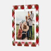 Kerstseizoensfoto Metalen Ornament (Voorkant links)