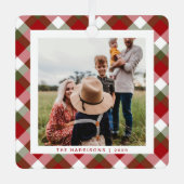 Kerstseizoensfoto Metalen Ornament (Voorkant)