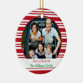 kerstserie 2 Aangepaste foto Keramisch Ornament (Rechts)