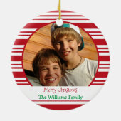 kerstserie 2 Aangepaste foto Keramisch Ornament (Achterkant)