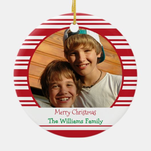 kerstserie 2 Aangepaste foto Keramisch Ornament (Achterkant)