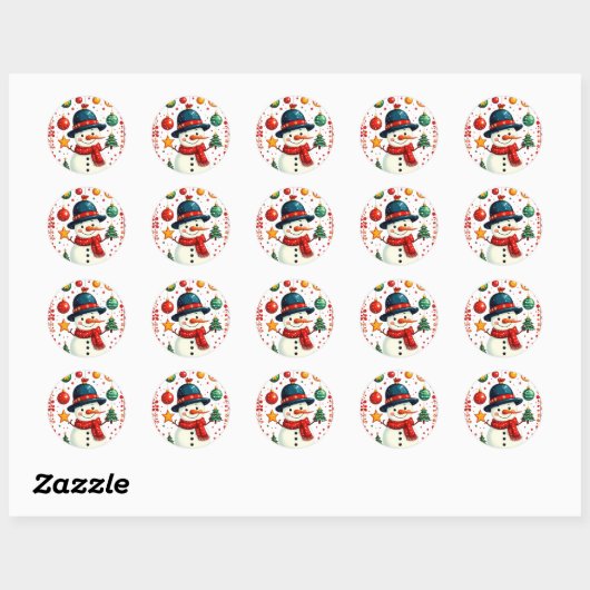 Kerstserie 3 - Snowman Stickers (Vel)