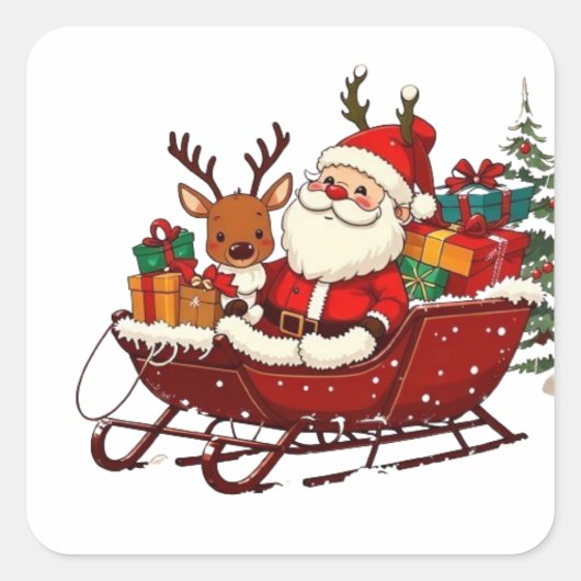 Kerstserie 4 - Sleigh Stickers (Voorkant)