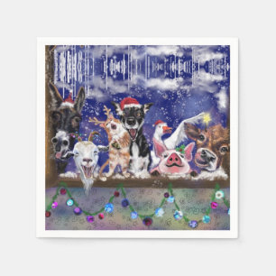 Kerstservetten Happy Boerderij Animal Party Servet