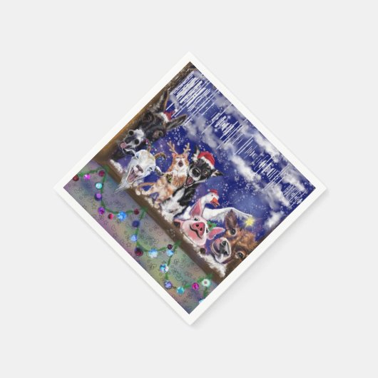 Kerstservetten Happy Boerderij Animal Party Servet (Hoek)