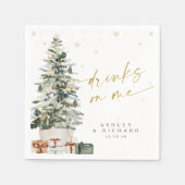 Kerstservetten met dennenboom voor de bruiloft servet (Voorkant)