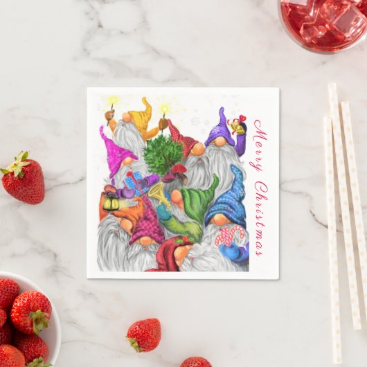 Kerstservetten met Gnome Party Servet (Insitu)