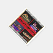 Kerstservetten met kleurrijke kerstboten servet (Hoek)