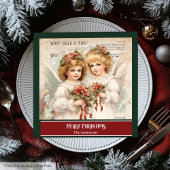 Kerstservetten met monogram Retro engel viering Servet
