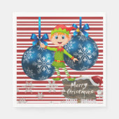 Kerstservetten, Prettig Kerstfeest Elf Servet (Voorkant)