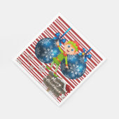 Kerstservetten, Prettig Kerstfeest Elf Servet (Hoek)