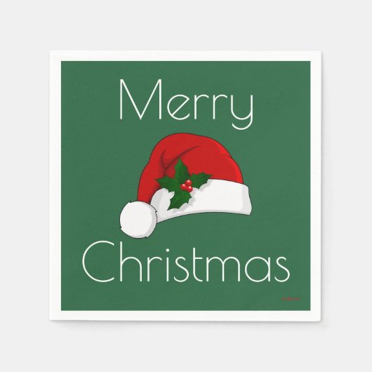 Kerstservetten Santa hat HAMbyWG Servet (Voorkant)