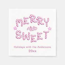 Kerstservetten Vrolijk Bright Candy Cane Vakantie Servet