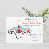 Kerstservice met een winterkerscène kaart (Staand voorkant)