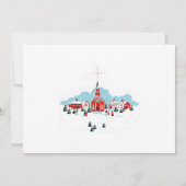 Kerstservice met een winterkerscène kaart (Achterkant)