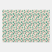 Kerstset-Candy Canes-Trees-Poinsettias-Holly Inpakpapier Vel (Voorkant 2)