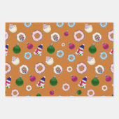 Kerstset - katten, donuts, wasberen, sterren inpakpapier vel (Voorkant 2)