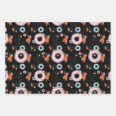 Kerstset - katten, donuts, wasberen, sterren inpakpapier vel (Voorkant)