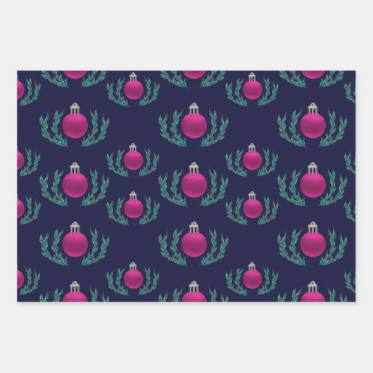 Kerstset Snowmen, kerstballen, Donuts Inpakpapier Vel (Voorkant 2)