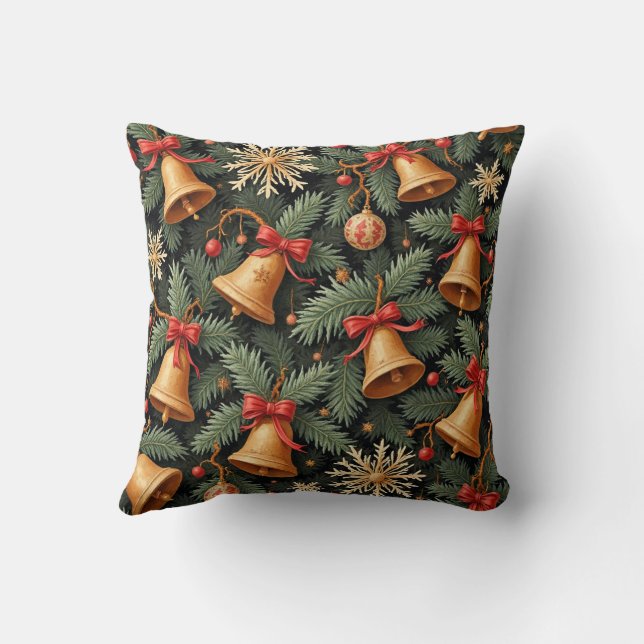 Kerstsfeer bellen, decoratief patroon. kussen (Achterkant)
