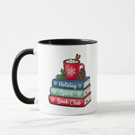 Kerstsfeer Boek Club Mok | ZWART (Links)