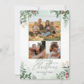 Kerstsfeer botanische bloem kerstkaart (Voorkant)