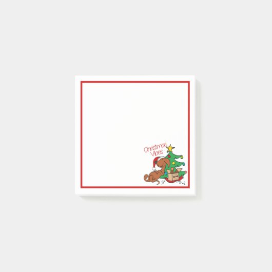 Kerstsfeer Dachshond Hond Post-It Notities Post-it® Notes (Voorkant)