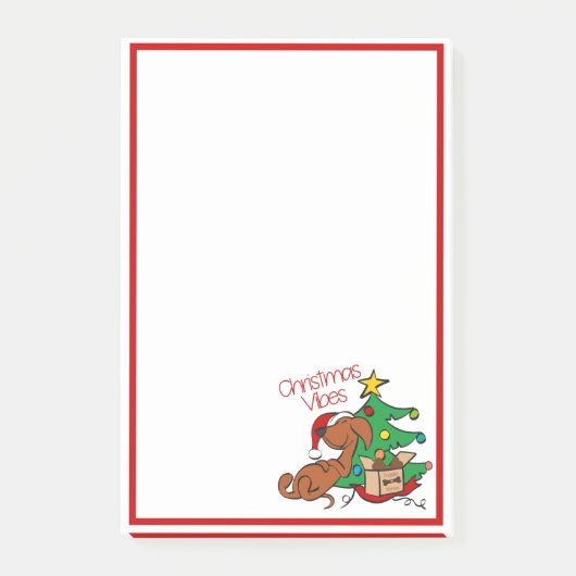 Kerstsfeer Dachshond Hond Post-It Notities Post-it® Notes (Voorkant)