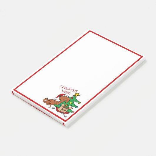 Kerstsfeer Dachshund Hond Post-It Notities Post-it® Notes (Schuin)