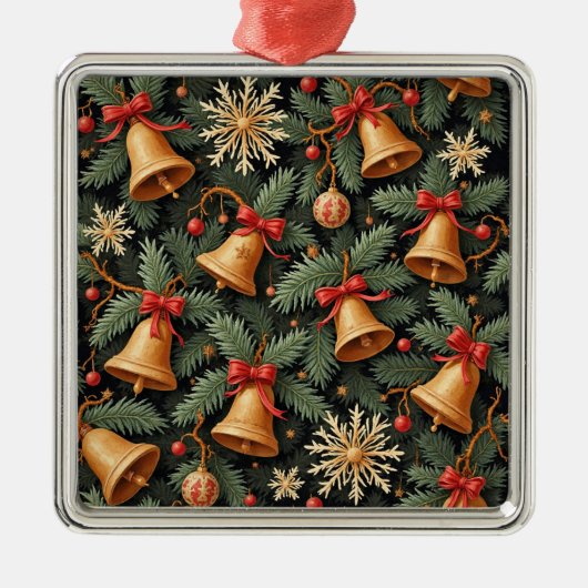Kerstsfeer, decoratief kerstpatroon, metalen ornament (Voorkant)