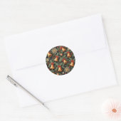 Kerstsfeer, decoratief kerstpatroon, ronde sticker (Envelop)