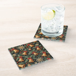 Kerstsfeer, decoratief patroon. glazen onderzetter