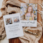 Kerstsfeer en Elegantie 3 Foto Familie Feestdagenkaart<br><div class="desc">Prettig Kerstfeest! Een elegante stijl die eenvoud en moderne kalligrafie combineert voor deze aanpasbare fotokaarten serie.</div>