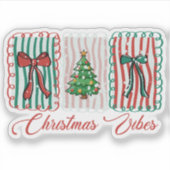 Kerstsfeer Festive Kerstontwerp Sticker (Voorkant)