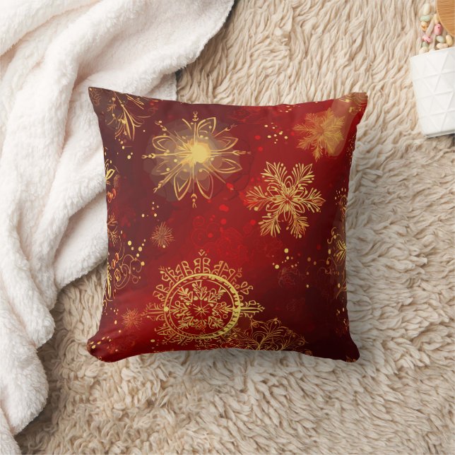 Kerstsfeer: Gouden Draden van Kerstmis Kussen (Deken)