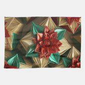Kerstsfeer: Gouden Draden van Kerstmis Theedoek (Horizontaal)