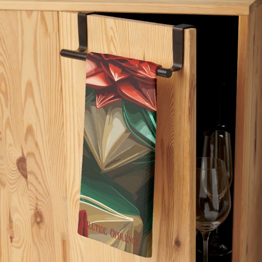 Kerstsfeer: Gouden Draden van Kerstmis Theedoek (Derde Gevouwen)