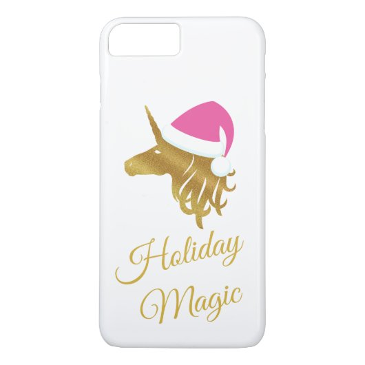 Kerstsfeer Gouden Eenhoorn Case-Mate iPhone Case (Achterkant)